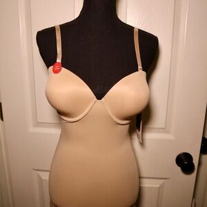 RED HOT by SPANX NWT Strapless Cupped Bodysuit Beige Large